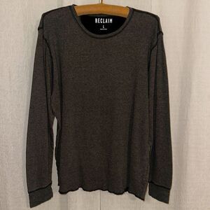 Buckle Reclaim L Crewneck Pullover Knit Army Camo Green Unhemmed Sweater